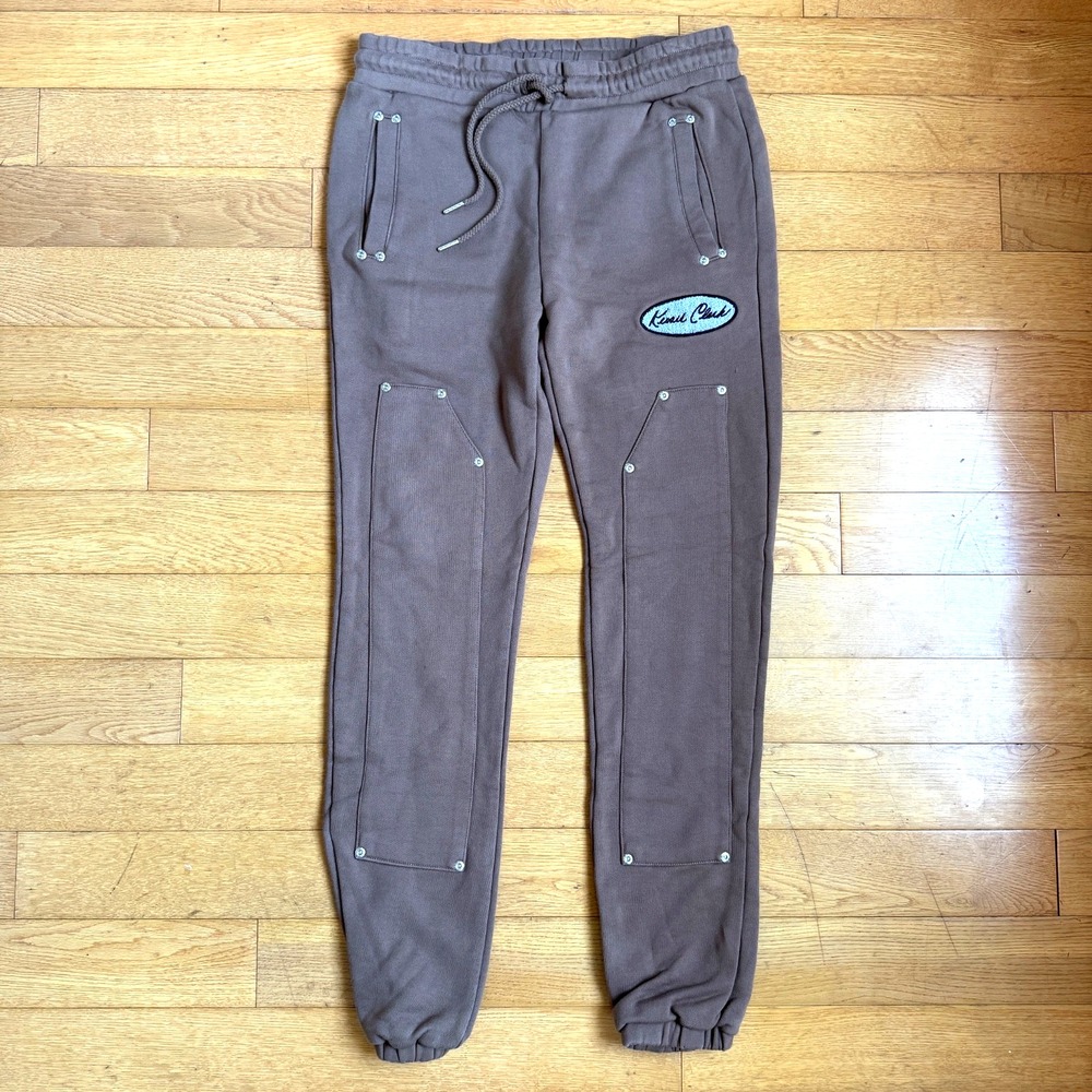 Keiser Clark Brown Sweatpants Joggers‎ Size S Studded Patch LA Streetwear